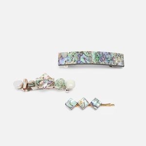 Zara abalone shell hair pins